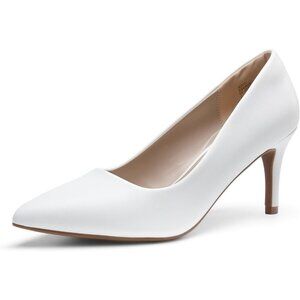 Dream Pairs Women White-pu Faux Leather Kucci Pointed Toe High Heel Pumps Shoes